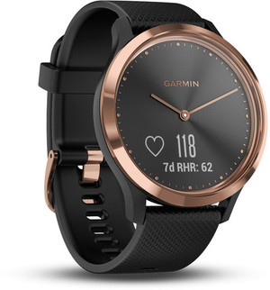 Смарт-часы Garmin vivomove HR Sport Rose Gold Stainless Steel Bezel with Black Case and Silicone Band (010-01850-26)