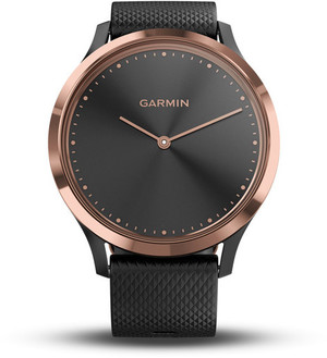 Смарт-часы Garmin vivomove HR Sport Rose Gold Stainless Steel Bezel with Black Case and Silicone Band (010-01850-26)
