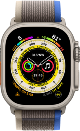 Смарт-часы Apple Watch Ultra GPS + Cellular 49mm Titanium Case with Blue/Gray Trail Loop S/M (MNHL3UL/A)