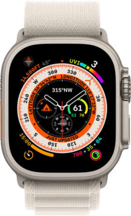 Смарт-часы Apple Watch Ultra GPS + Cellular 49mm Titanium Case with Starlight Alpine Loop S (MQFQ3UL/A)