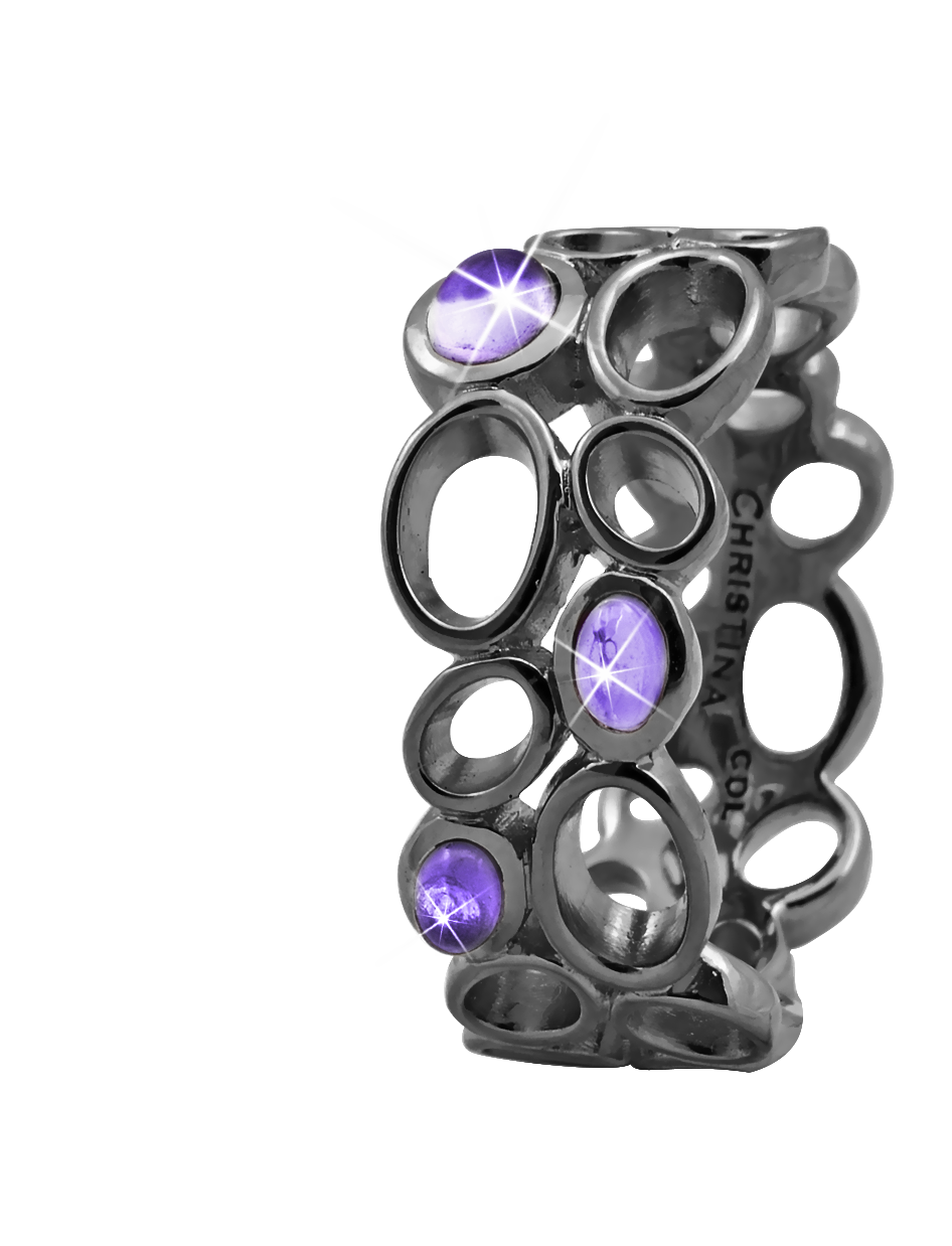 

Кольцо CC 800-3.10.D/53 Big Amethyst Bubbles black, 800-3.10.D/53